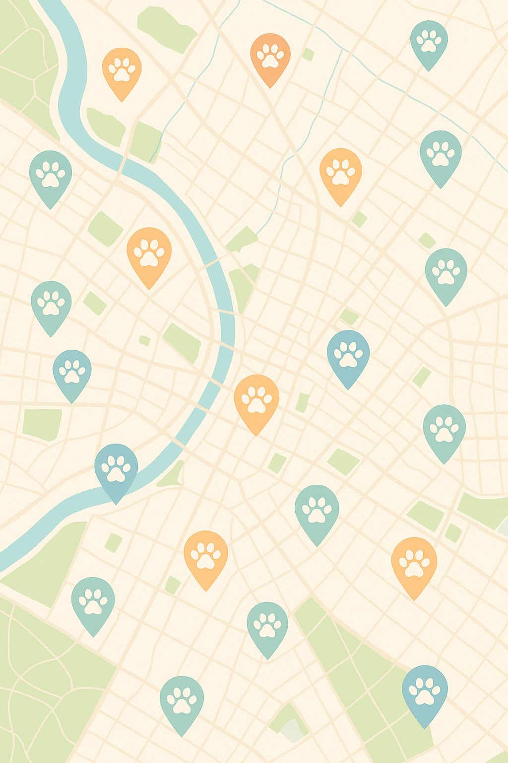 Dog-friendly places map preview